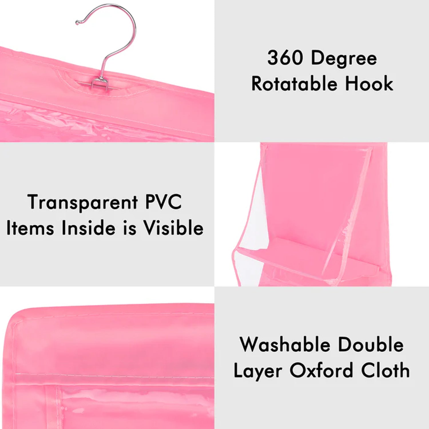6 Pockets Hanging Purse Handbag Organizer Clear Hanging Shelf Bag (1 Pc) 6 Pockets Hanging Purse Handbag Organizer Clear Hanging Shelf Bag (1 Pc)